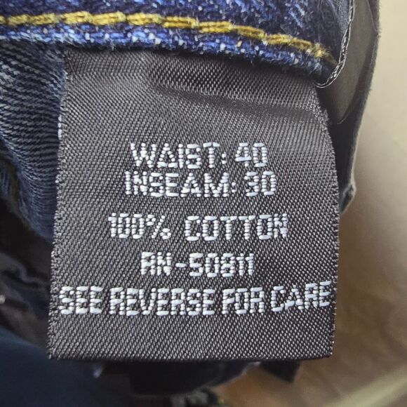 VINTAGE Anchor Blue Baggy Men Jeans 40x30 Blue Denim Skateboard Street Wear‎ Y2K - Picture 5 of 16